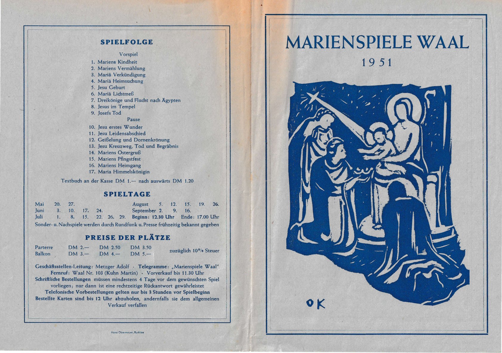 1951 Marienspiel Programmblatt-1